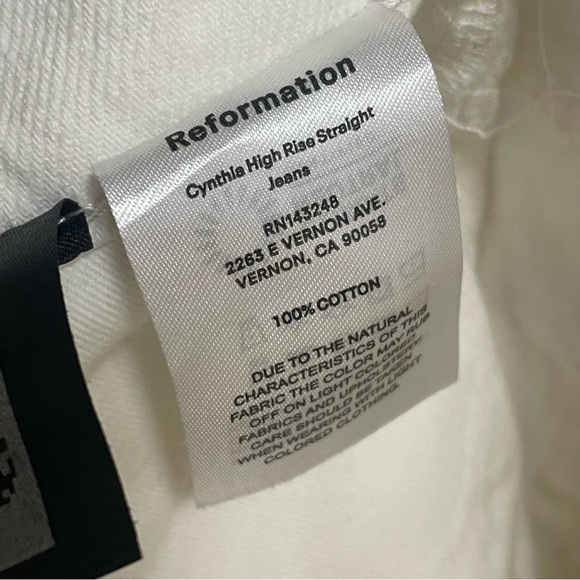 Reformation Cynthia High Rise Straight Flora Embroidered Jeans 28 NWT $198. - Picture 9 of 12